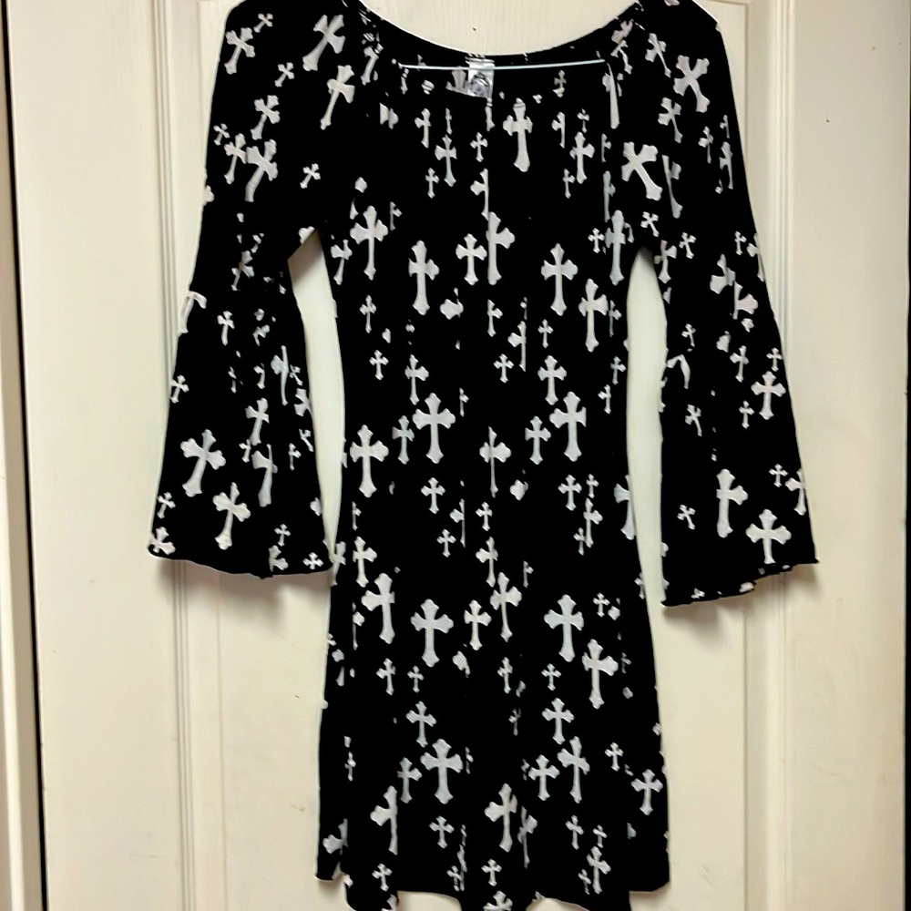 Comfy Long Sleeve Crosses Dress